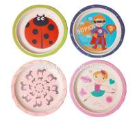 Biodegradable Bamboo Melamine Dinner Plates For Kids