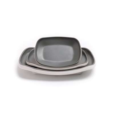 factory supply new style grey and white melamine dessert plate set