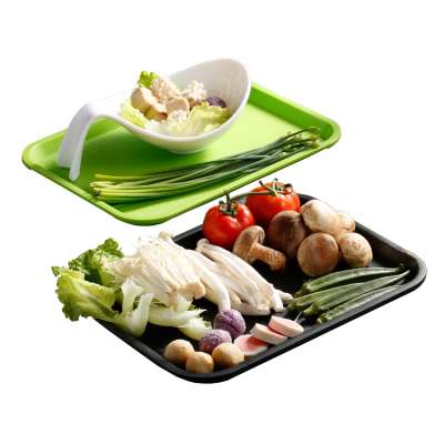 new fast food restaurant non slip reusable black plastic bandeja