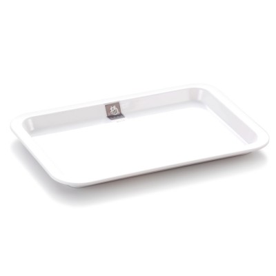 factory supply rectangle white large melamine plastic tray with handles