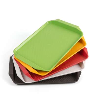 factory supply non slip cheap fast food restaurant plastic tray rectangular