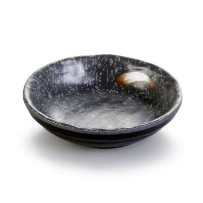 factory price cheap black reusable korean serving dish round melamine korean dish