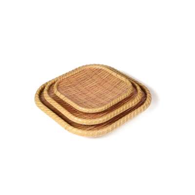 Multi styles/Multi size 100% melamine bamboo sushi serving tray bamboo fibre cake plate