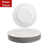 wholesale 14 inch white porcelain plates with round salad pizza dinner plate