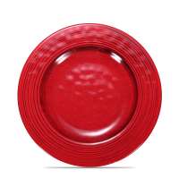 New design unbreakable 100% melamine round red charger plates