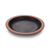 New Design Hot Sale Melamine Black with Gold Rim Plate