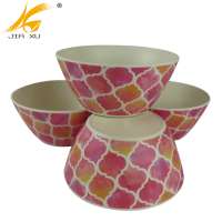 4pcs bamboo melamine salad and fruit  bowl set wholesale bamboo fiber high quality tableware set