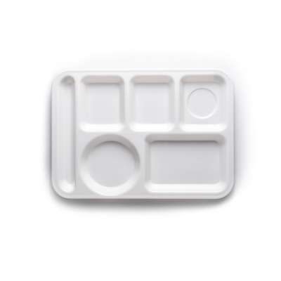 factory direct price reusable white melamine divided rectangular dinner tray